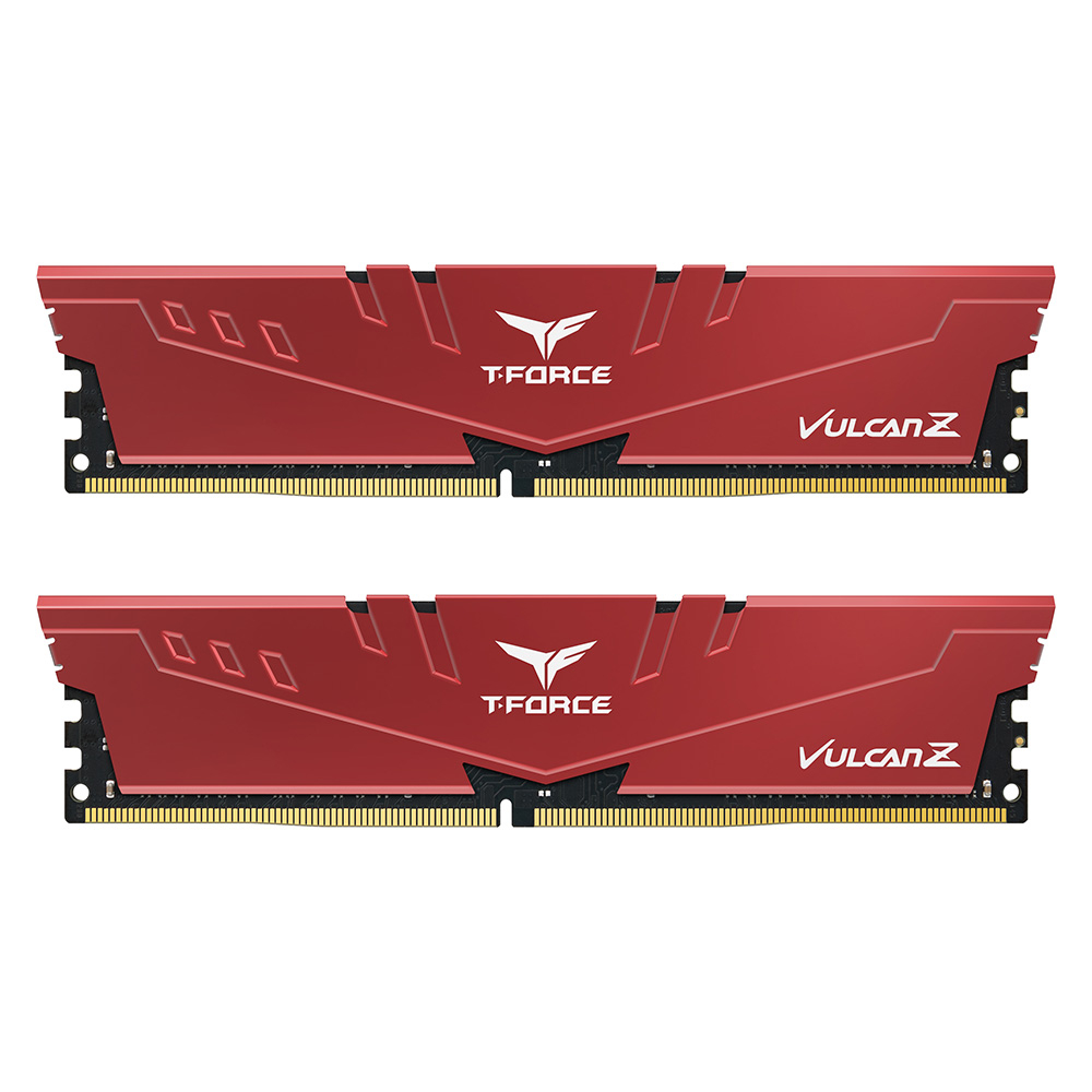 Team T-Force Vulcan Z Red 16GB(2x8GB) 3200Mhz CL16 DDR4 Gaming Ram (TLZRD416G3200HC16FDC01)