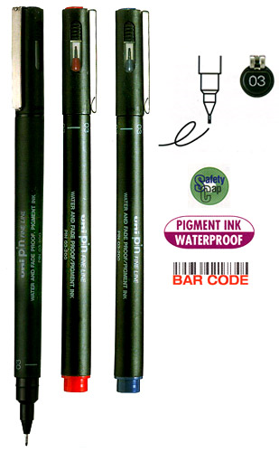 UNİ DRAWING PEN PIN03-200 0.3 MAVİ- 