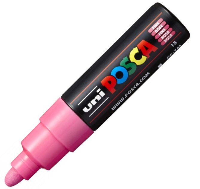 UNİ POSTER MARKÖRÜ POSCA PC-7M 4.5-5.5 PEMBE- 