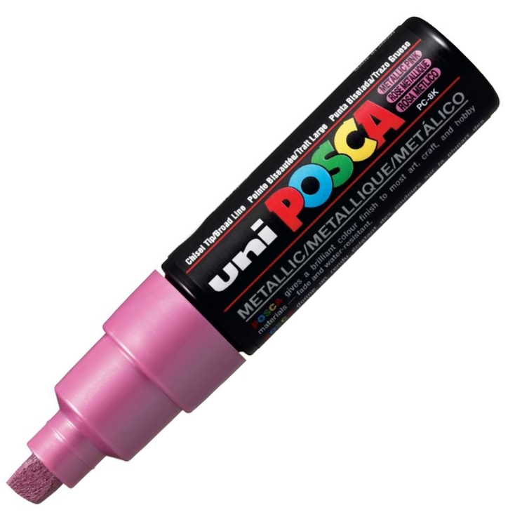 UNİ POSTER MARKÖRÜ POSCA PC-8K 8.0 METALİK PEMBE- 