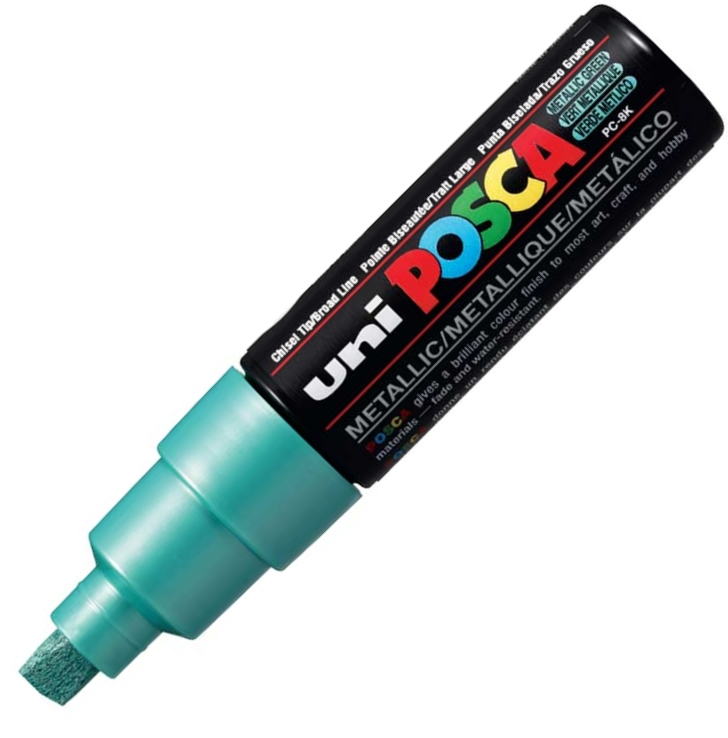 UNİ POSTER MARKÖRÜ POSCA PC-8K 8.0 METALİK YEŞİL- 