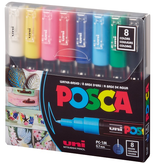 UNİ POSTER MARKÖRÜ POSCA SET PC-1M/8C ANA RENK 8 Lİ - 