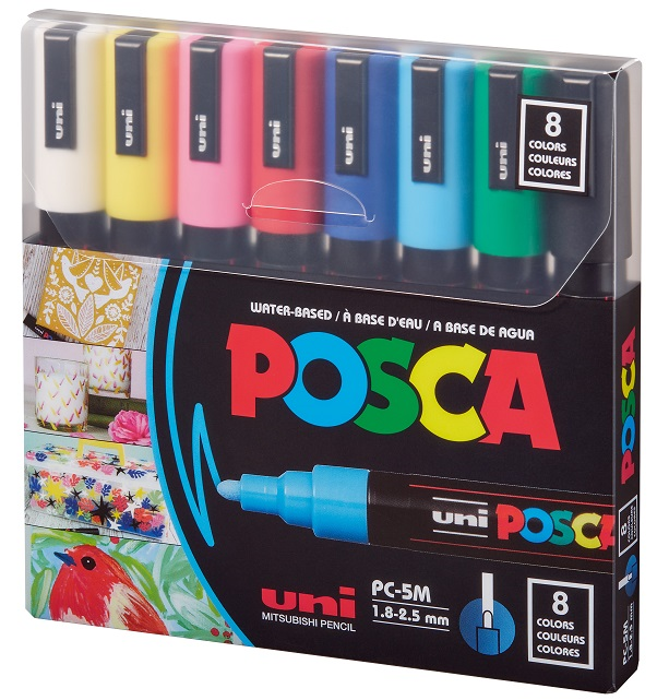 UNİ POSTER MARKÖRÜ POSCA SET PC-5M/8C ANA RENK 8 Lİ- 