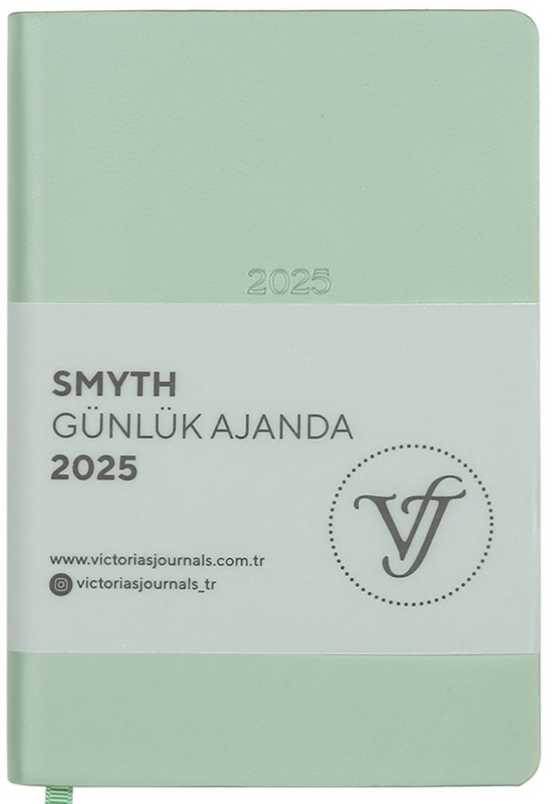 VJ AJANDA 2025 GÜNLÜK 9x14 SMYTH IVORY GÜMÜŞ YALDIZ DESEN 80 GR FISTIK YEŞİLİ 416 SF. 124-1498 - 