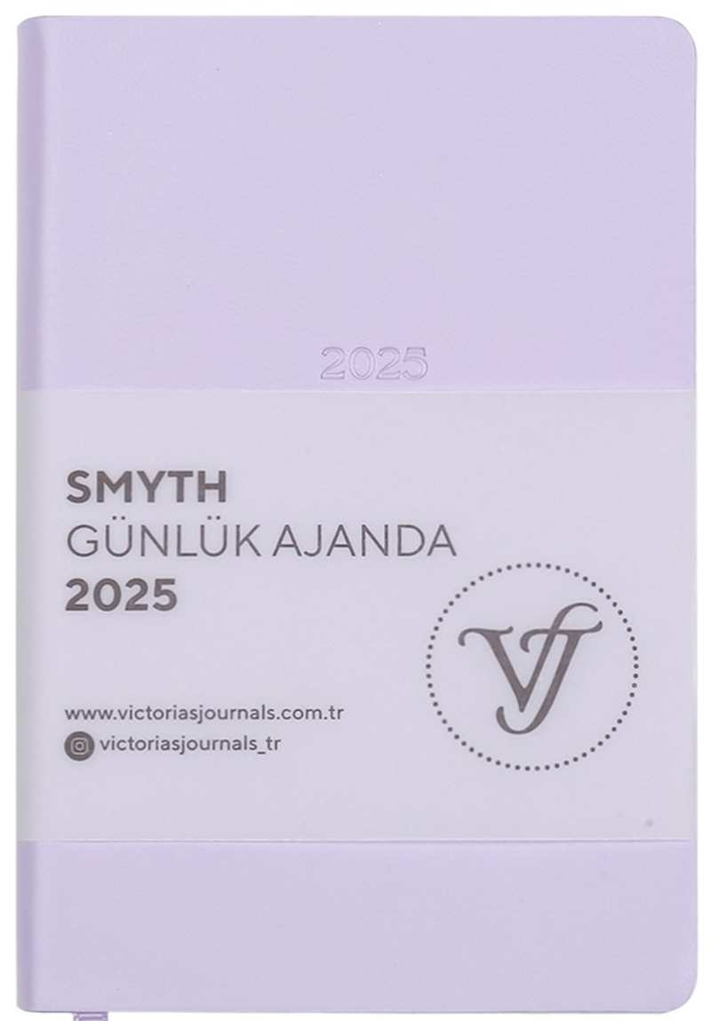 VJ AJANDA 2025 GÜNLÜK 9x14 SMYTH IVORY GÜMÜŞ YALDIZ DESEN 80 GR LAVANTA 416 SF. 124-1497 - 