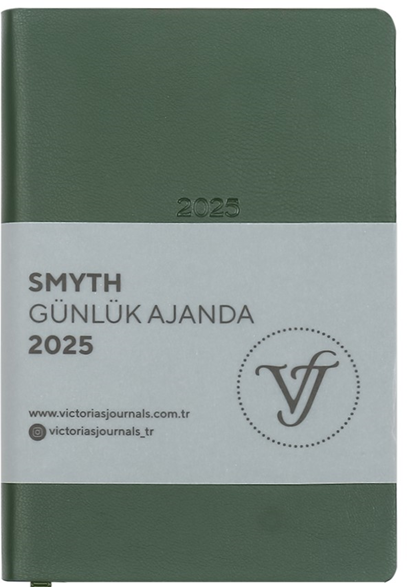 VJ AJANDA 2025 GÜNLÜK 9x14 SMYTH IVORY GÜMÜŞ YALDIZ DESEN 80 GR PETROL YEŞİLİ 416 SF. 124-1494 - 