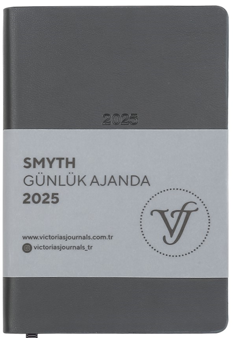 VJ AJANDA 2025 GÜNLÜK 9x14 SMYTH IVORY GÜMÜŞ YALDIZ DESEN 80 GR TITANIUM 416 SF. 124-1492 - 