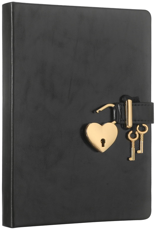 VJ DEFTER HUSH HUSH KİLİTLİ METALİK KUTULU 13x18 Cm. 80 Gr. 160 YP. DÜZ SİYAH 4404- 