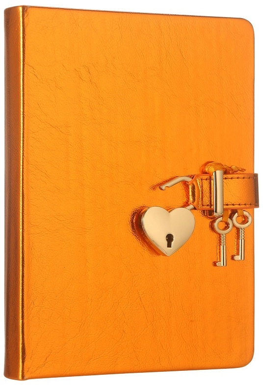 VJ DEFTER HUSH HUSH KİLİTLİ METALİK KUTULU 13x18 Cm. 80 Gr. 160 YP. DÜZ TURUNCU 4401- 