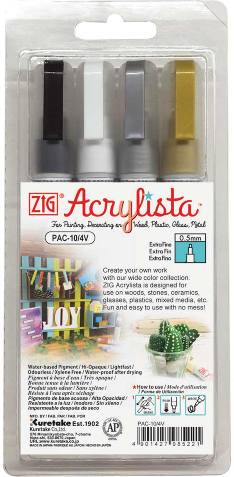 ZIG ACRYLISTA MARKÖR FINE 0,5MM PAC-10/4V 4 LÜ- 