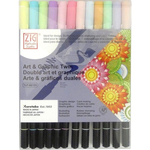 ZIG ART&GRAPHIC TWIN TUT-80/12VPA 12Lİ PASTEL- 