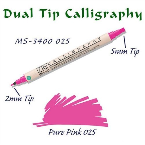 ZIG KALİGRAFİ KALEMİ MS-3400 025 PURE PINK- 