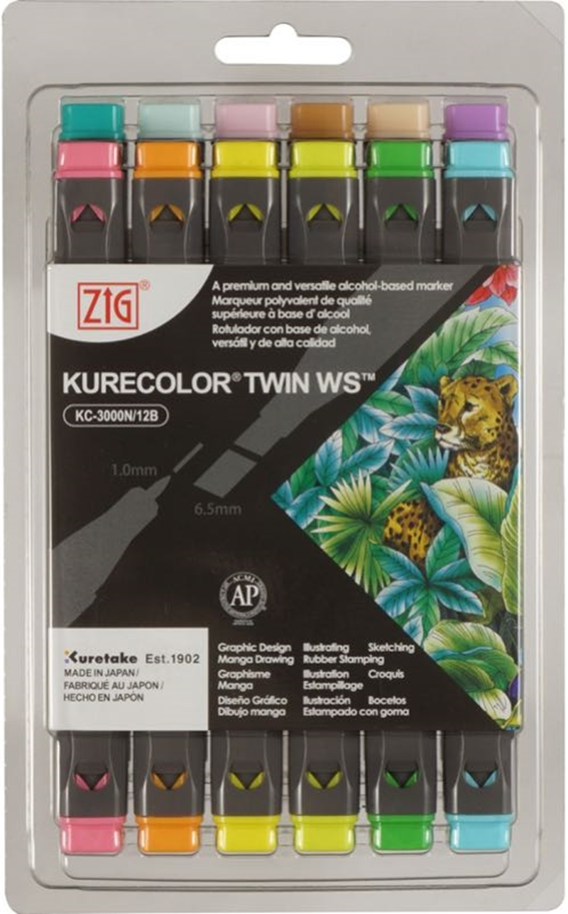 ZIG KURECOLOR TWIN S KC-3000/12B5 12 Lİ PALE COLORS- 