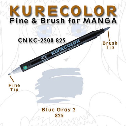 ZIG MANGAKA FINE&BRUSH CNKC-2200 833 (825) BLUE GRAY 2- 