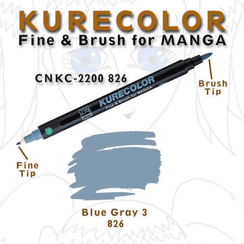 ZIG MANGAKA FINE&BRUSH CNKC-2200 834 (826) BLUE GRAY 3- 