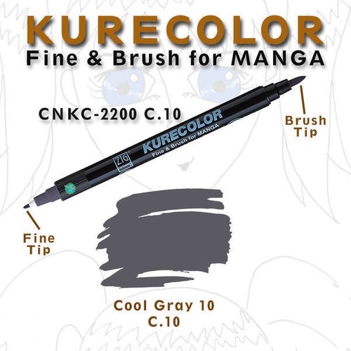 ZIG MANGAKA FINE&BRUSH CNKC-2200 C10 COOL GRAY 10- 